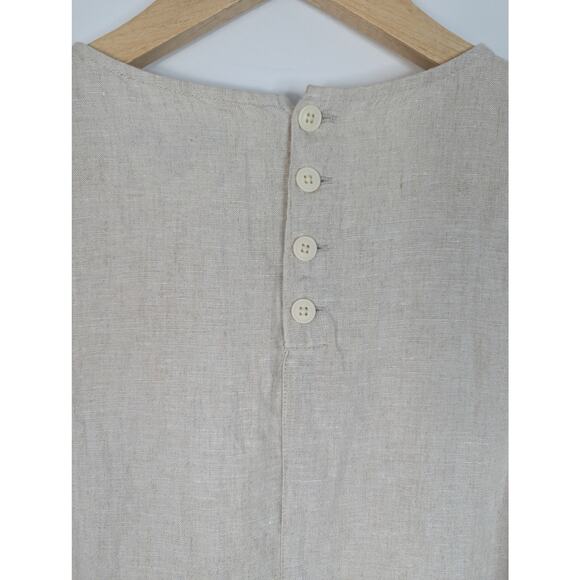 J.Crew Linen Button Back Sleeveless Shift Mini Dress - Picture 8 of 8